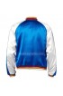 Saint Laurent Satin Bomber Blue Jacket